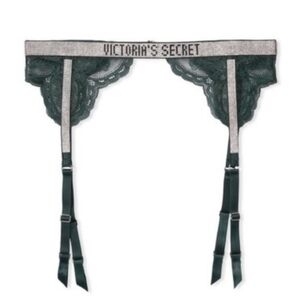 Victoria's Secret Green Shine Strap Lace Garter Belt